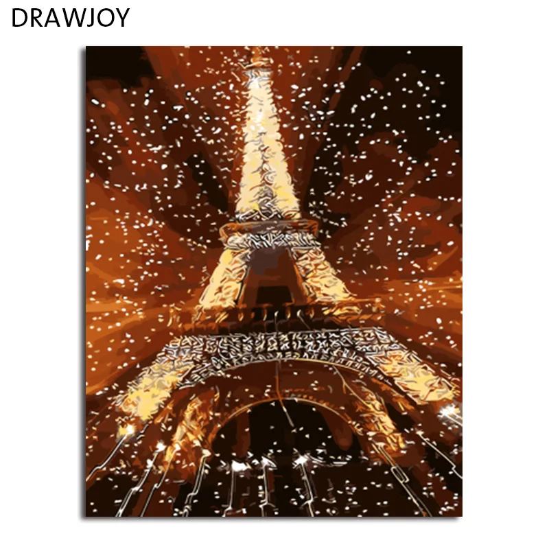 

DRAWJOY Framed Home Decor Picture Painting By Numbers Landscape DIY Canvas Oil Painting Wall Art For Living Room Picture