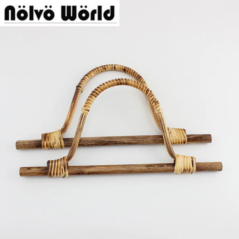 15 pairs=30 pieces,28X14cm Natural Rattan handle for retro knit bags