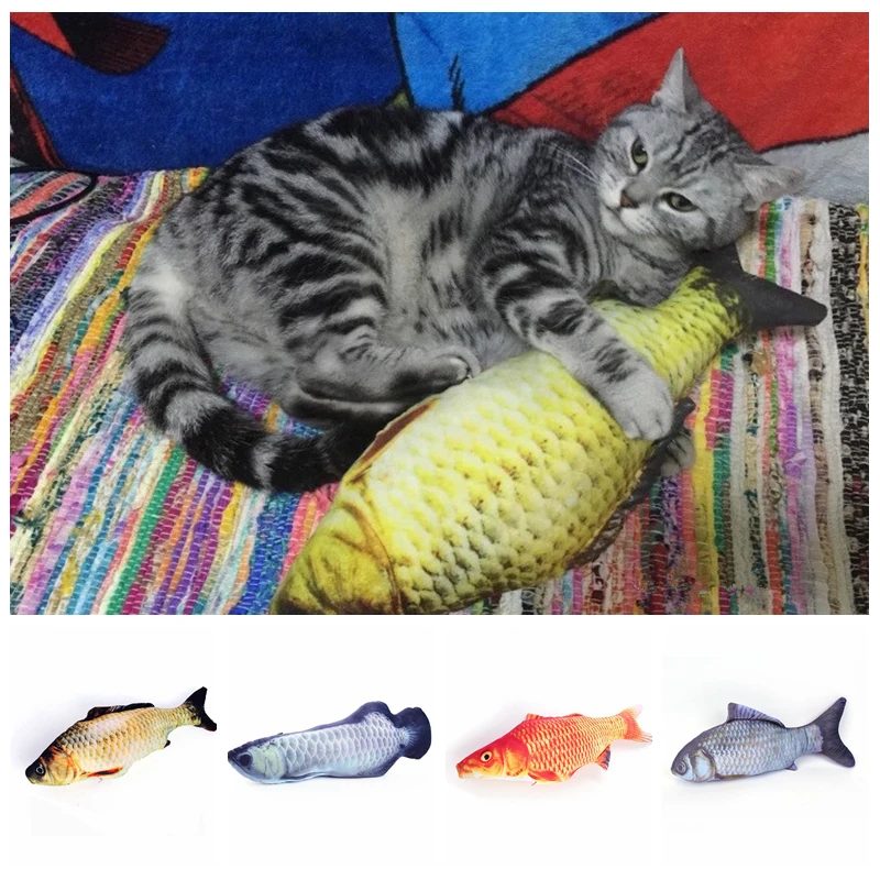

Vivid 3D Carp Fish Shape Cat Toy Gift Cute Simulation Fish Playing Toy For Pet Catnip Fish Stuffed Plush Pillow Toy Kids Gifts