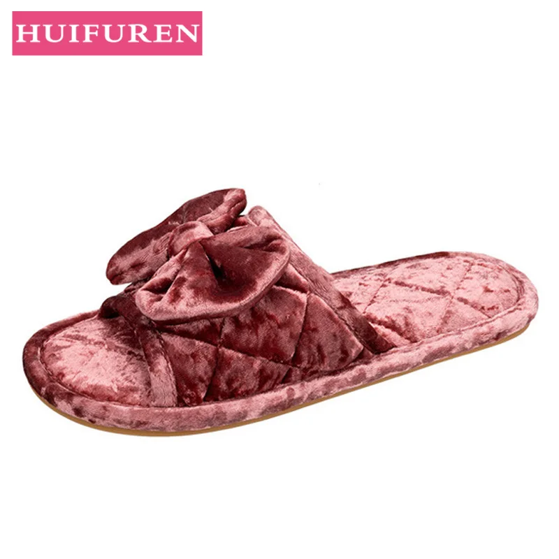 

2018 Autumn and winter to keep warm increasing household slippers Beef tendon pure color anti-skid confined slippers
