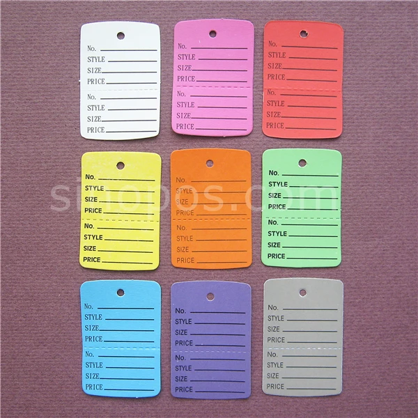 Small Perforated Coupon Price Tags Colorful, consignment shop label hang tag 2-parts stock control ticket inventory garment card - AliExpress for Free Printable Price Tags Labels