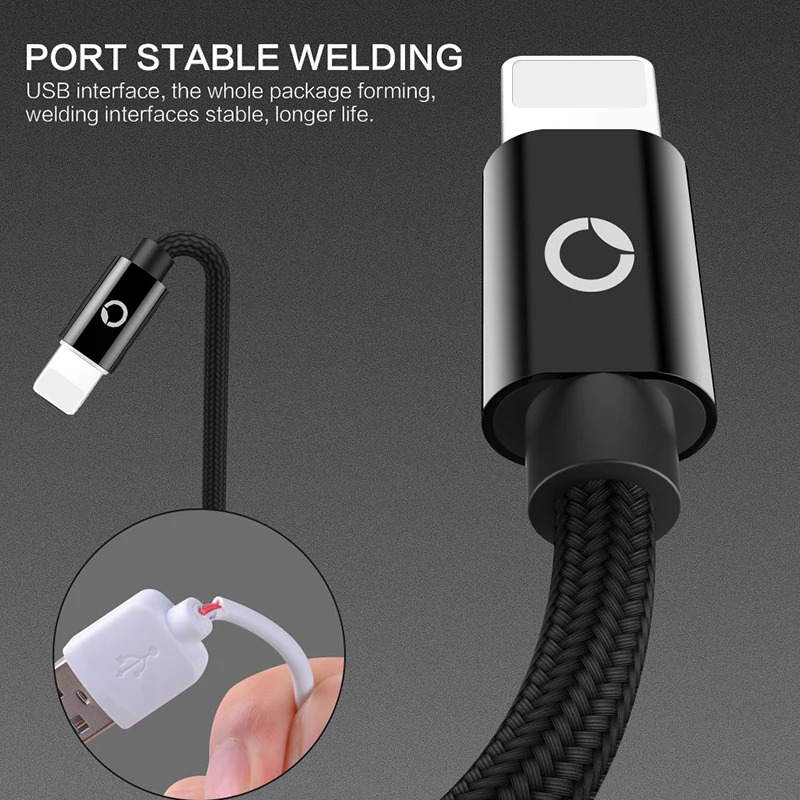 PZOZ Cable USB Luz LED para iPhone Xs MAX Xr 8 7 6 6 s más 5S se iPad mini aire 8 pin carga rápida teléfono móvil Cable de datos