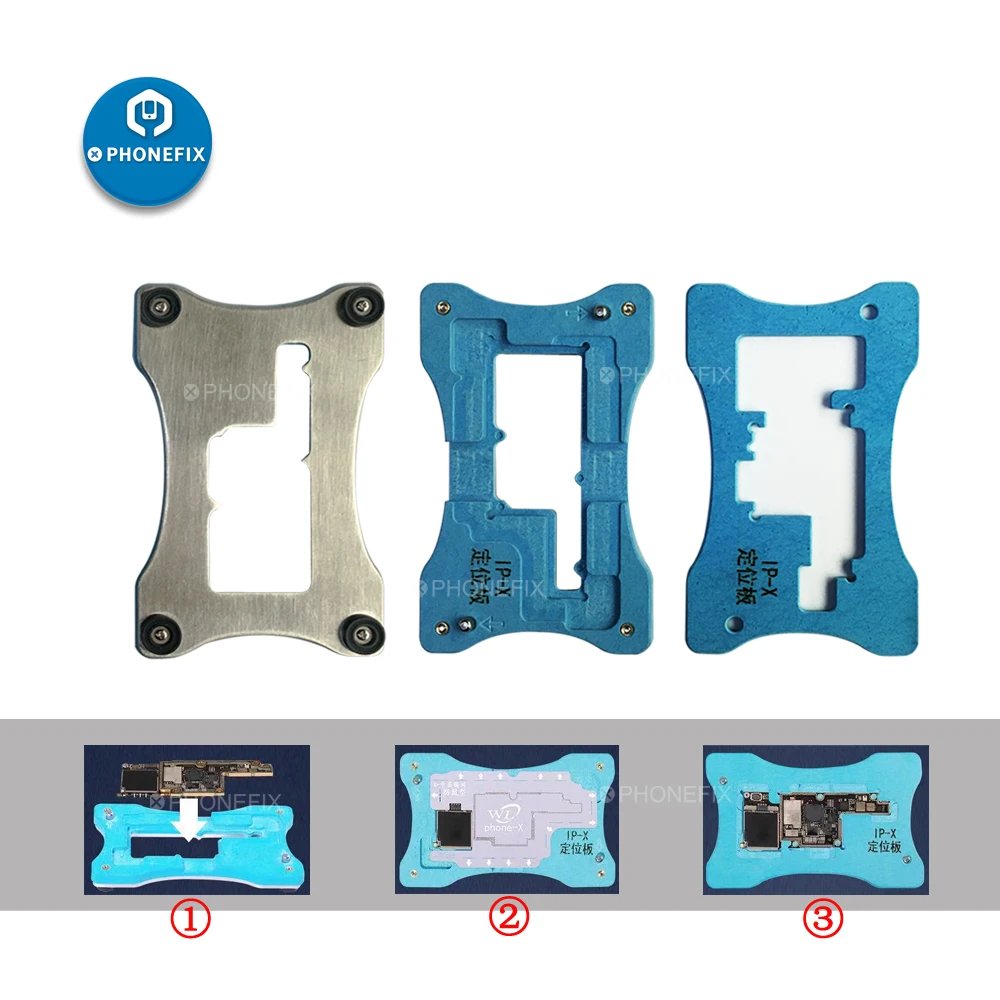 

PHONEFIX WL Middle layer Tin Reballing Maintenance Steel Net iPhone X Middle Board PCB Holder BGA Reballing Postitioning Fixture