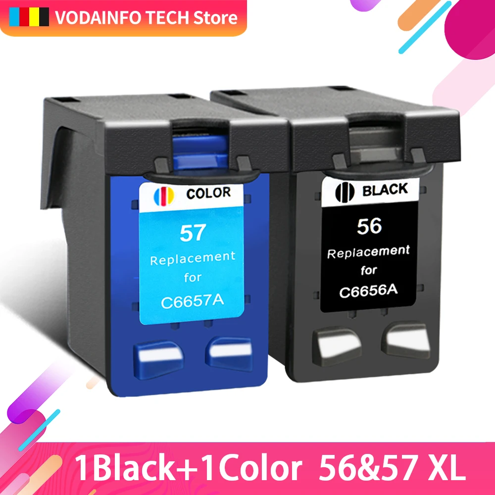 

QSYRAINBOW 56 57 xl Ink Cartridge replacementfor hp56 C6656a for hp Deskjet F4180 5150 450CI 5550 5650 9650 PSC 1315 2110