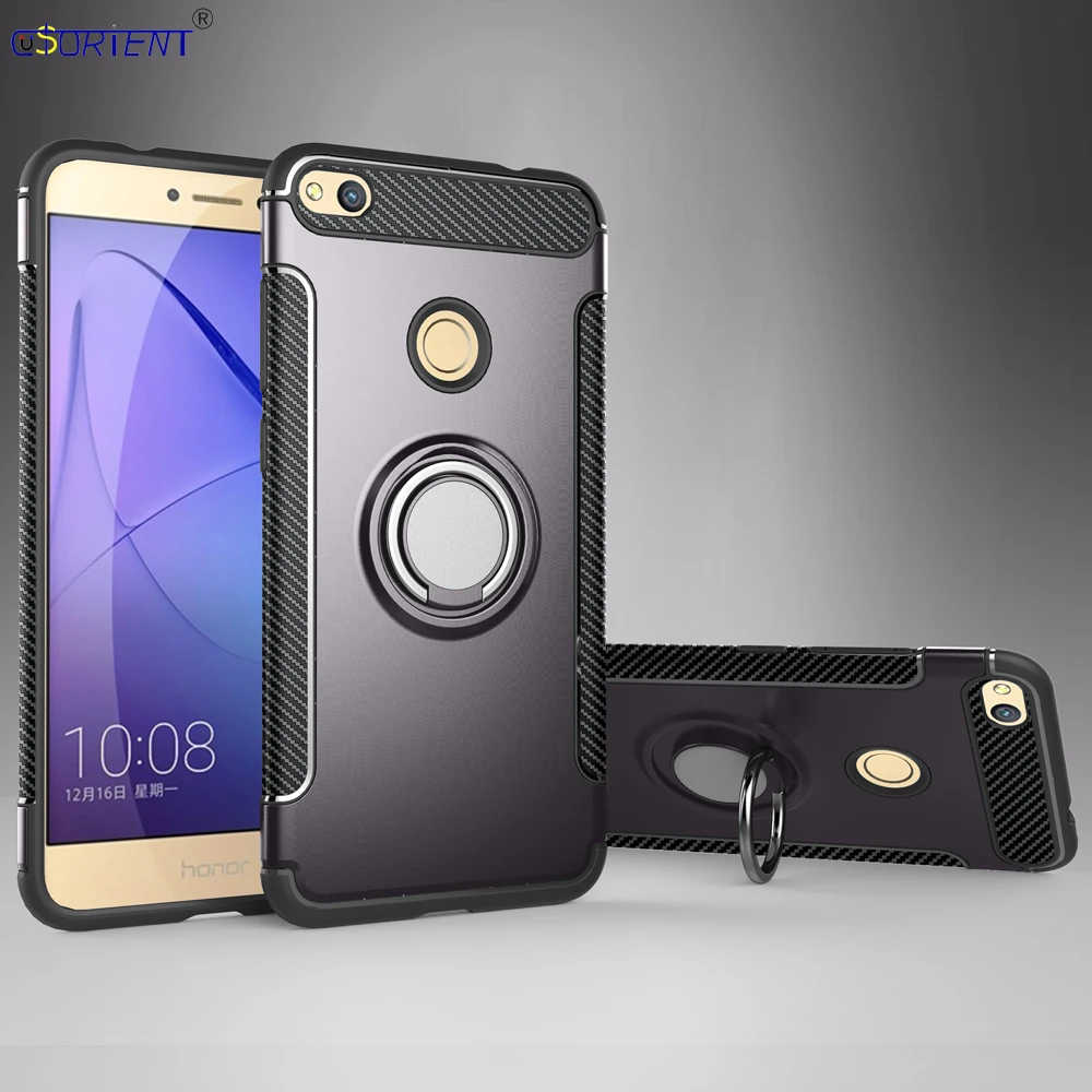 

For Huawei Honor 8 Lite P8 P9 Lite 2017 Finger Ring Shockproof Case PRA-LX1 PRA-LA1 PRA-LX3 PRA-LX2 Car Holder Stand Full Cover