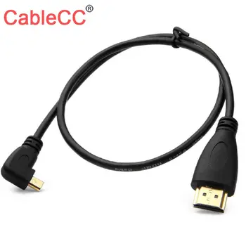 

10pcs/lot CY Cablecc Micro HDMI Right Angled 90 Degree to HDMI Male HDTV Cable 150cm for Cell Phone & Tablet