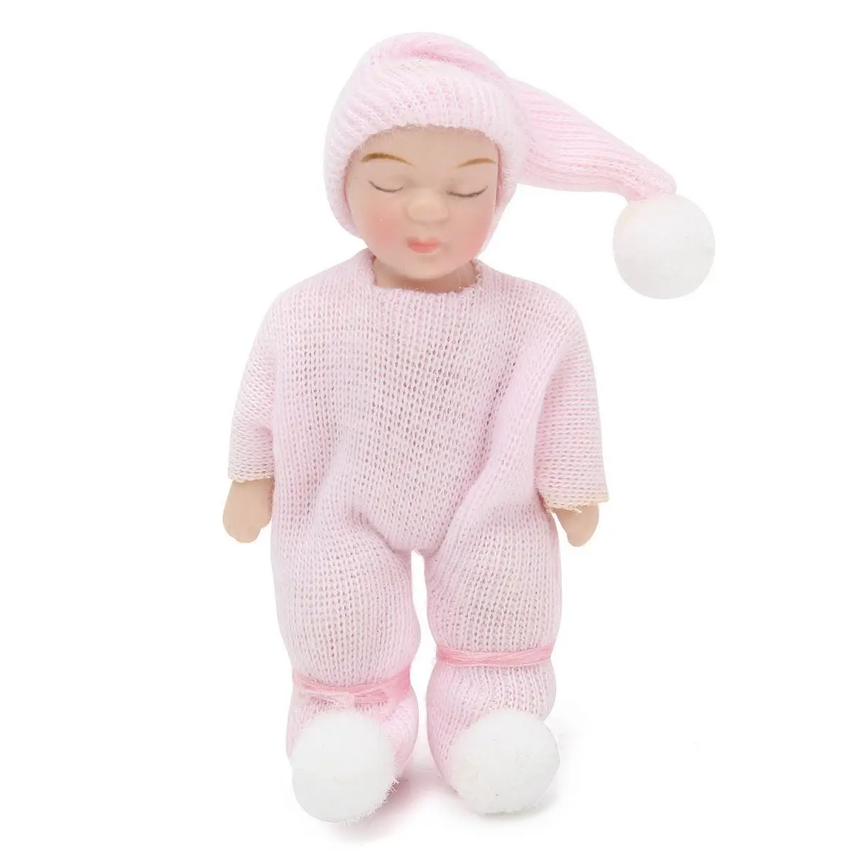 

1: 12 Scale DollHouse Miniature People Figures Porcelain Dolls Sleeping Baby Gift Fashion Reborn Baby Doll LLol Ddolls Toys