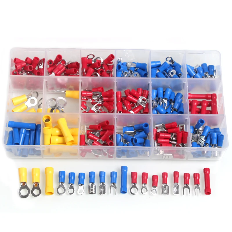 Electrical Butt Connectors Red Insulated Butt Crimp Terminals