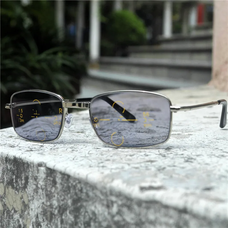 Раза прогрессивные Мультифокальные очки переход солнцезащитные очки фотохромные очки для чтения Для мужчин точки для чтения рядом далеко взгляд FML