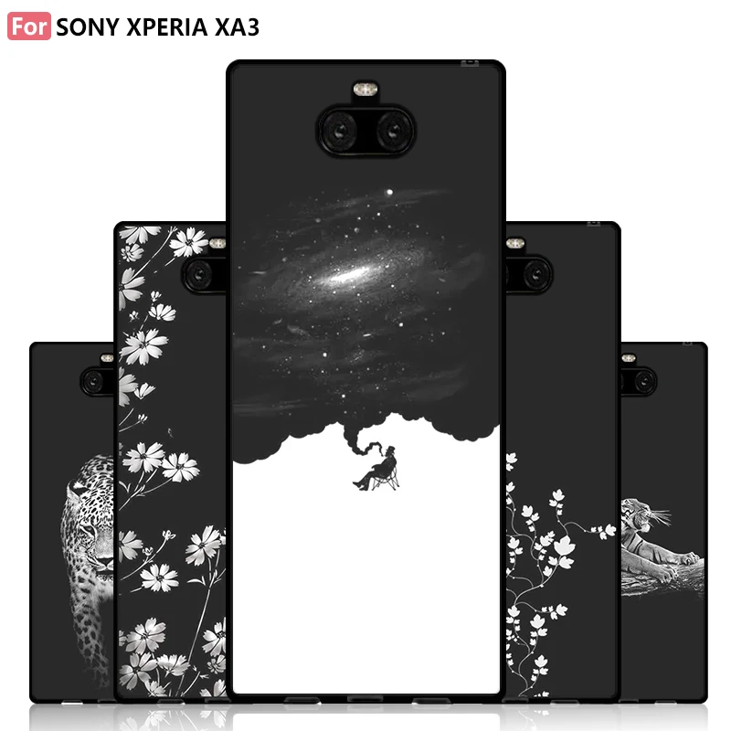 JURCHEN Phone Case For Sony Xperia XA3 Cartoon Colored Drawing Painted Micro Forsted Soft Silicone |