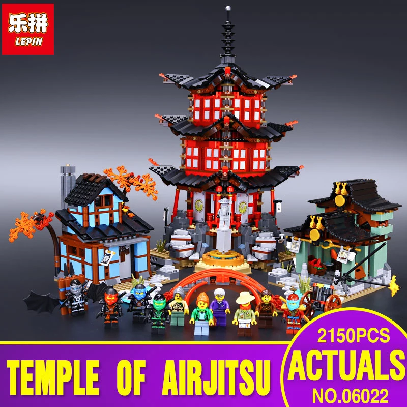 

Lepin 06022 Temple of Airjitzu Jay Kai Cole Building Block Compatible Legoinglys 70751 Bricks Toys model as Christmas Gifts