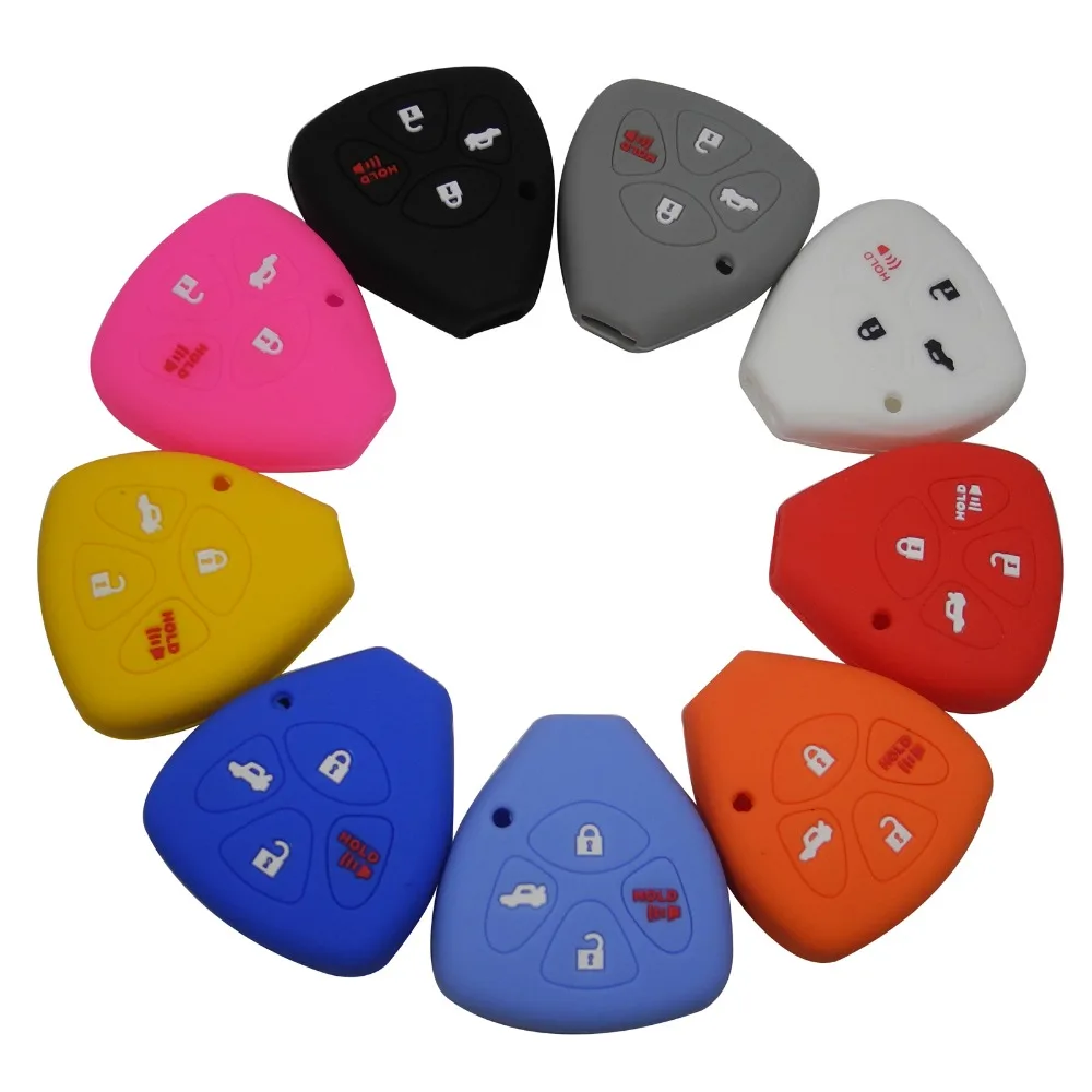 silicone key cover Case for TOYOTA 4 Button Corolla Hilux Vitz Rav4 Aqua Camry Highlander Land