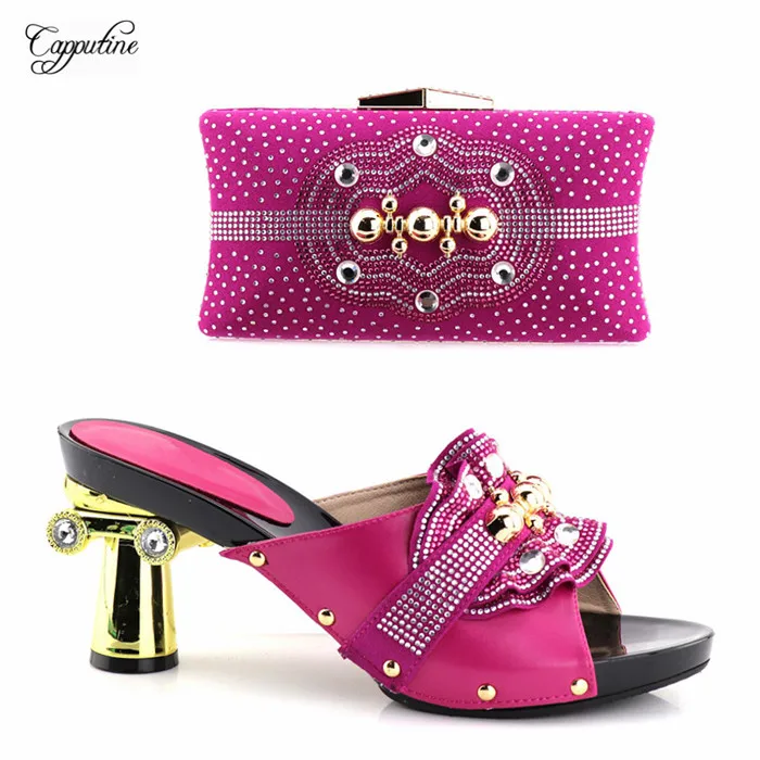 Ensemble Soirée as De Haut Talon Adaptation Chaussures Main rouge Mariage lavande Fuchsia partie Sac fuchsia À 01 Sandale Noir Robe Avec Picture Pour Belle Luxe Yh2018 wqnraqx1YP