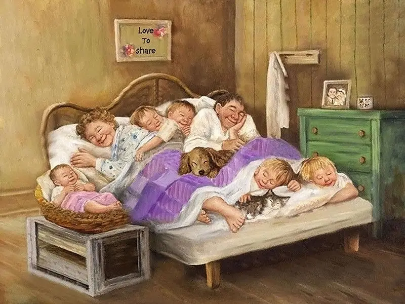 

Diamond Painting Full Square Drill Happy Family Old Couple Daimond Painting Rhinestone Embroidery Cross Stitch LE00020