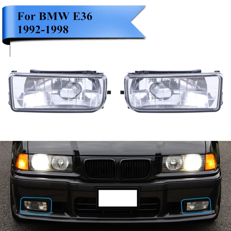 

Replacement Front Bumper Fog Light For BMW E36 3 Series 318i 323i 325i M3 1992-1998 Clear Lens FogLamp Housing Car-Styling #991