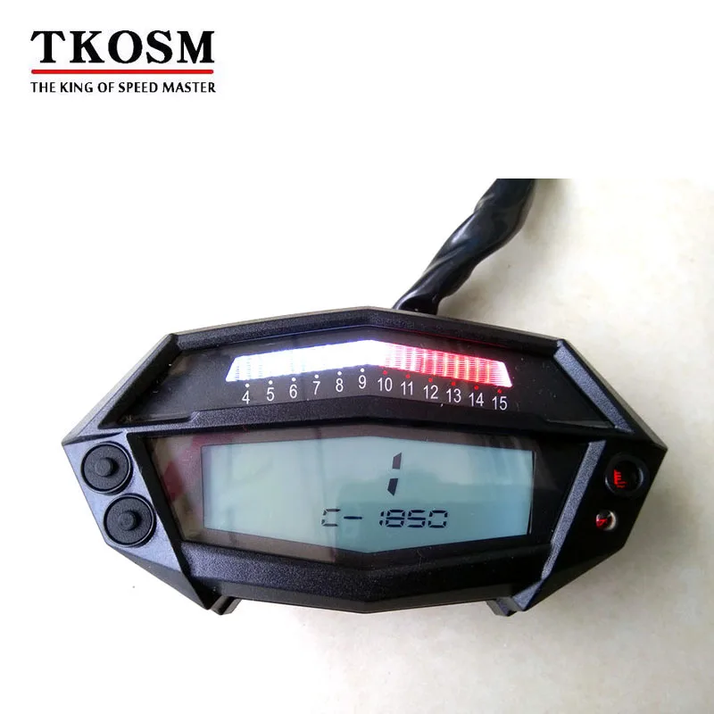 

TKOSM Motorcycle Tachometer Hour Meter Digital Speedometer Gear Tndicator Motorcycle Parts White Backlight For Kawasaki Z1000