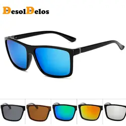 2019 Модные поляризованные квадратные стильные мужские солнцезащитные очки для вождения цветные зеркальные новые брендовые дизайнерские