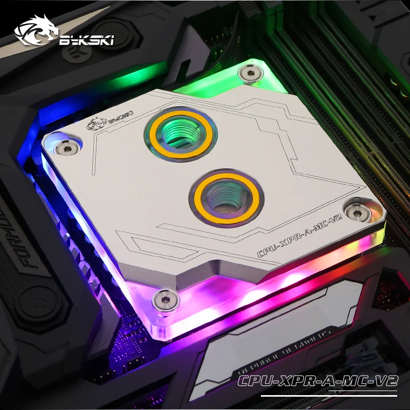 Bykski CPU-XPR-A-MC-V3, For Intel Lga115x/2011 CPU Water Blocks, RBW Lighting System, Microwaterway Water Cooling Block