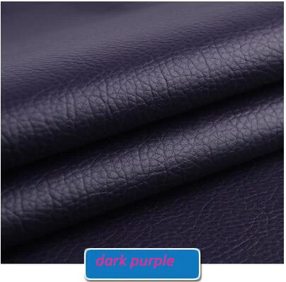 Ткань из искусственной кожи черного цвета, 20 цветов, как большая личи, искусственная ткань из искусственной кожи для шитья, Лоскутная Ткань, сделай сам, материал сумки 69*50 см, 1 шт - Цвет: dark purple