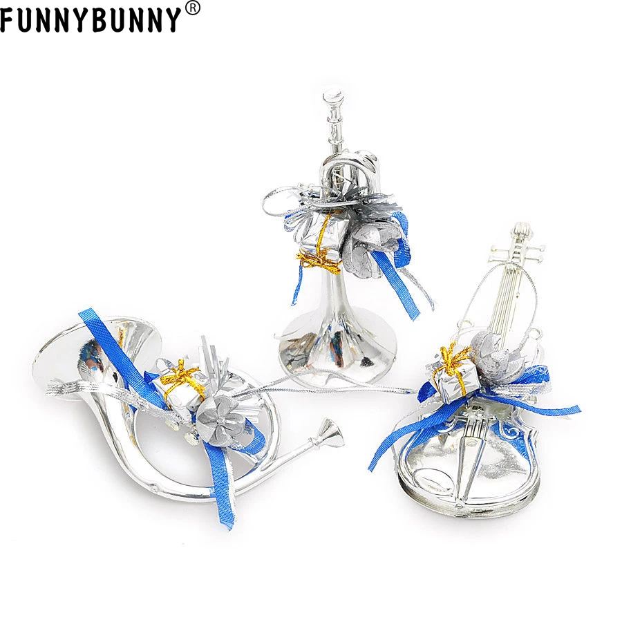 FUNNYBUNNY 3 шт./компл. Рождественская елка подвесные Музыкальные инструменты