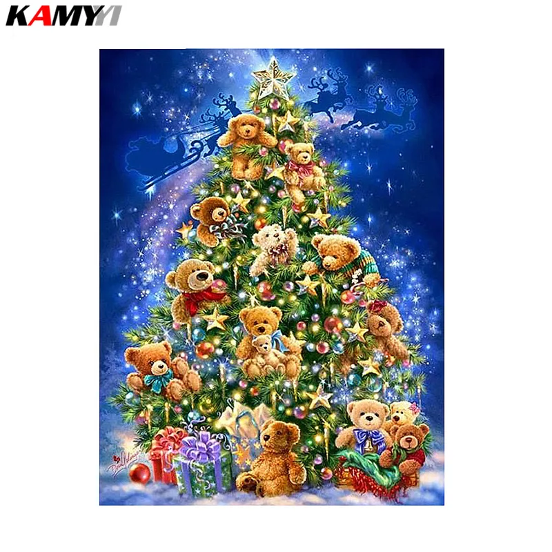 

Diamond Embroidery Christmas Tree DIY Full Diamond Painting Cross Stitch Picture Rhinestones Mosaic New Year Gift XY1