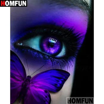 

HOMFUN Full Square/Round Drill 5D DIY Diamond Painting "Butterfly eye" 3D Diamond Embroidery Cross Stitch Home Decor A19244