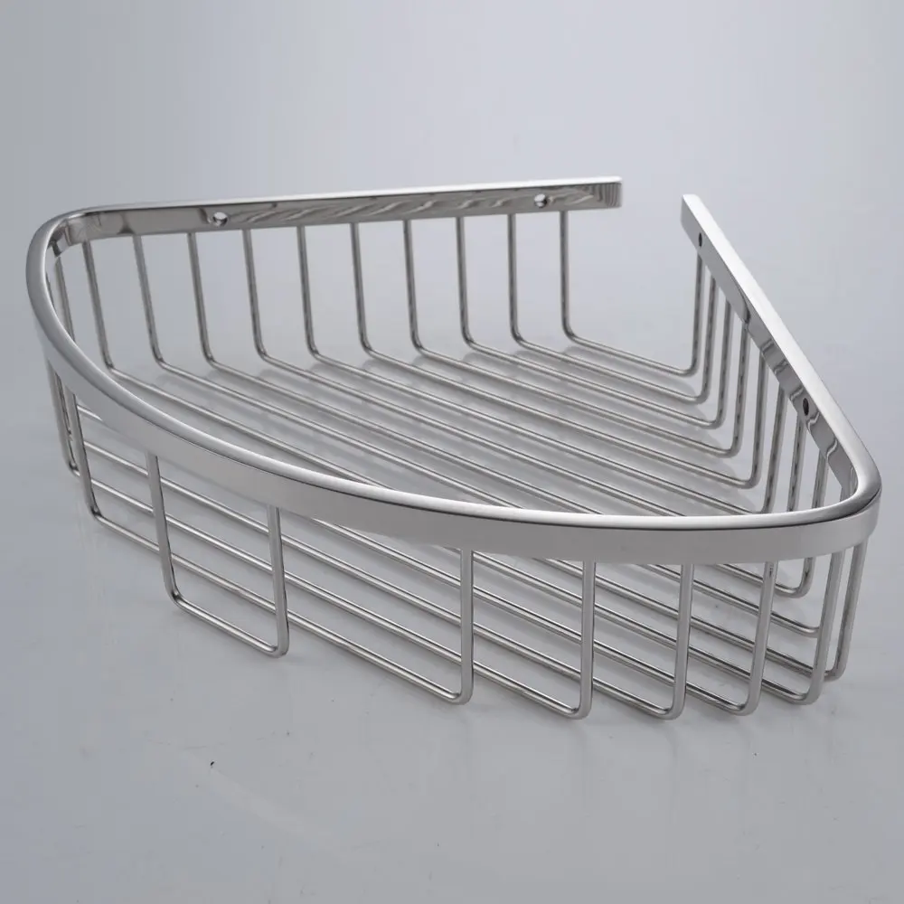 Bathroom Corner Triangular Tub and Shower Caddy Basket SUS304 Stainless