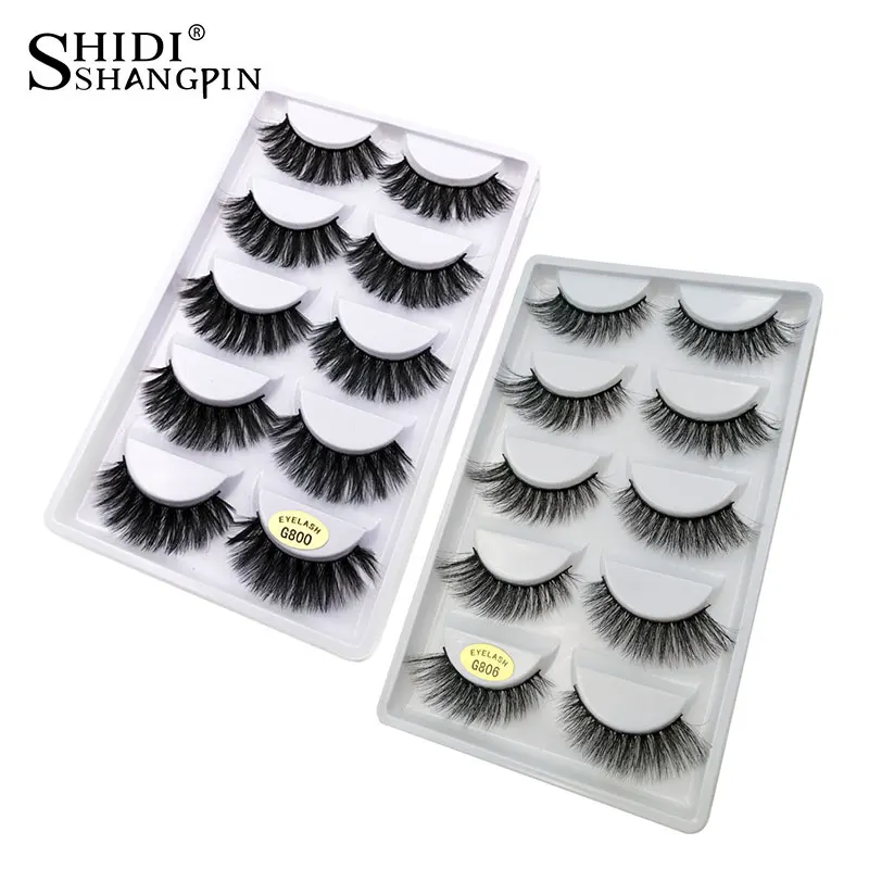 

SHIDISHANGPIN 10 pairs mink eyelashes natural long 3d false lashes 3d mink lashes false eyelash full strip lash 1cm-1.5cm