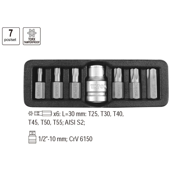 Mèche de tournevis Durable à tige hexagonale de 10mm de qualité  industrielle, cannelure à Impact, Torx, avec jeu d'outils adaptateur de  douille d'entraînement de 1/2 pouces - AliExpress