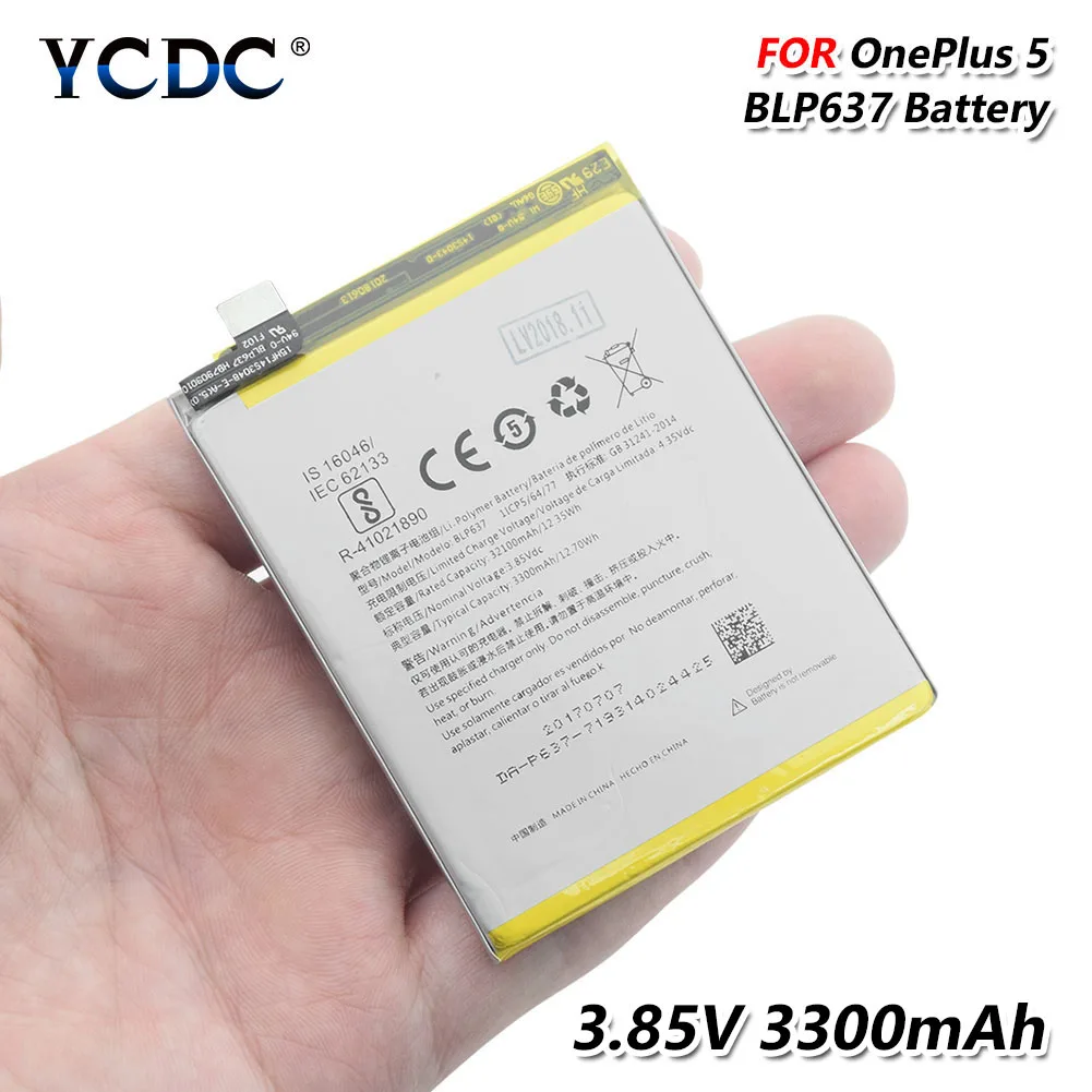 Замена батареи телефона для OnePlus 5 / 5T 3 85 V BLP637 BLP 637 3300mAh литиевая батарея с Pcb