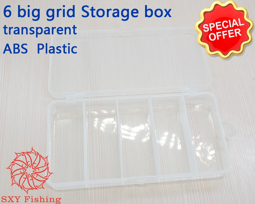 

SXY FISHING 5 big grid Transparent ABS Plastic Storage box Environmental Protection Tool box Colorless and tasteless part