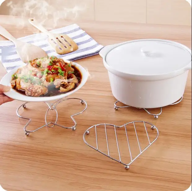 Heart Stainless Steel Household Multifunctional Plate Mat Anti hot Pot