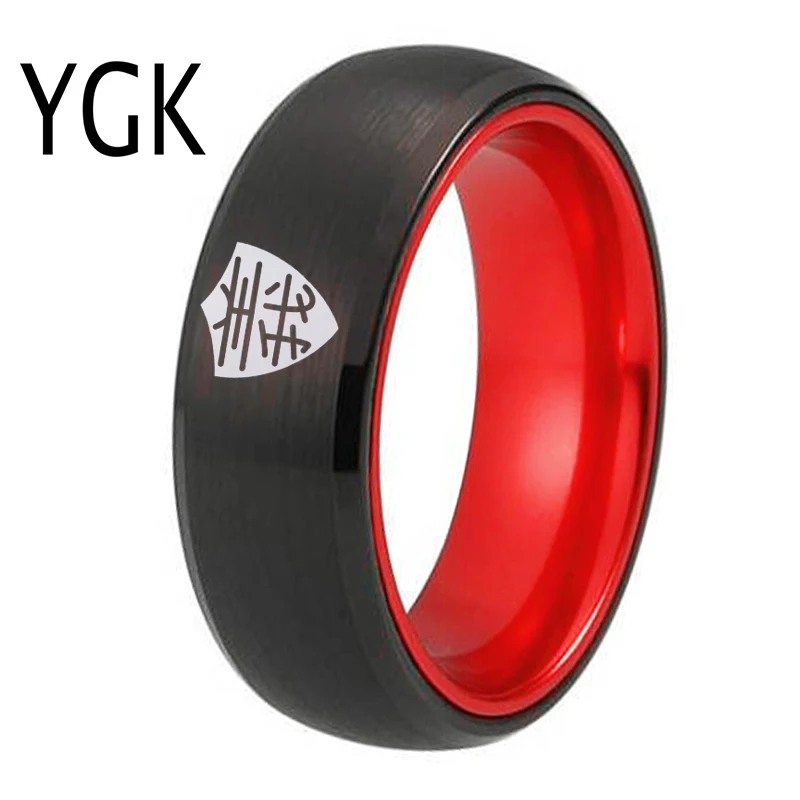 8mm Black Tungsten With Red Aluminum Rings CTR Rings Choose The Right Ring Women and Men's Faith Jewelry Personalize Party Rings