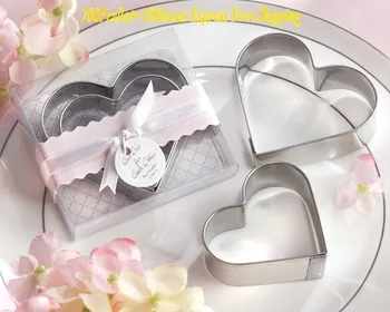 

(200Pcs/lot=100Boxes) Practical kitchen Favors For Wedding Gift of Heart Love Shaped cookie cutter for special party favors
