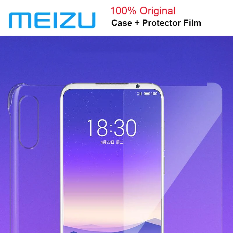 

Original Meizu 16x Case Slim Hard PC Back Cover Bumper Case For Meizu Note 8 9 6 M9 Note M8 M6S 16S S6 X8 16X PET Film protector
