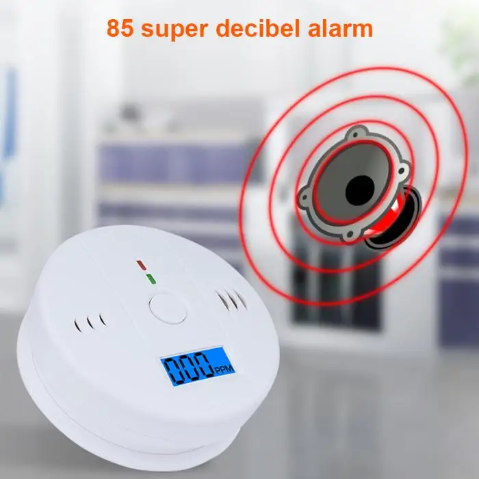 LCD CO Carbon Monoxide Smoke Detector Alarm Poisoning Gas Warning Sensor Monitor Device SD998