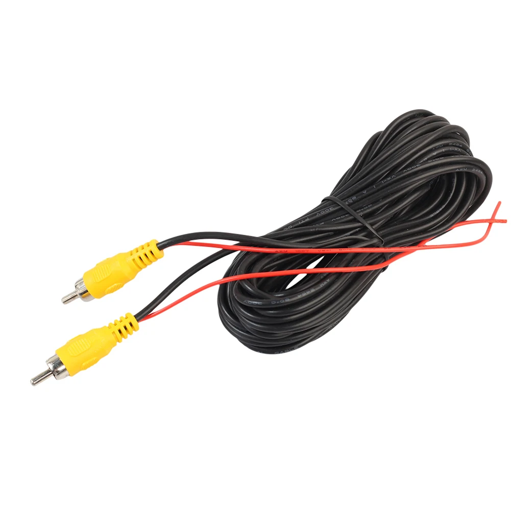 

6M Car RCA Video Cable Car Reverse Rear View Parking Camera Video Cable With Detection Wire Reverse Trigger Lead