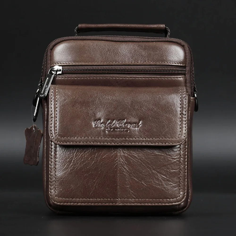 

Genuine Leather Cowhide Single Shoulder Messenger Mini Bags Men Mobile Phone Case Purse Sling Cross Body Pack Tote Bag Handbag