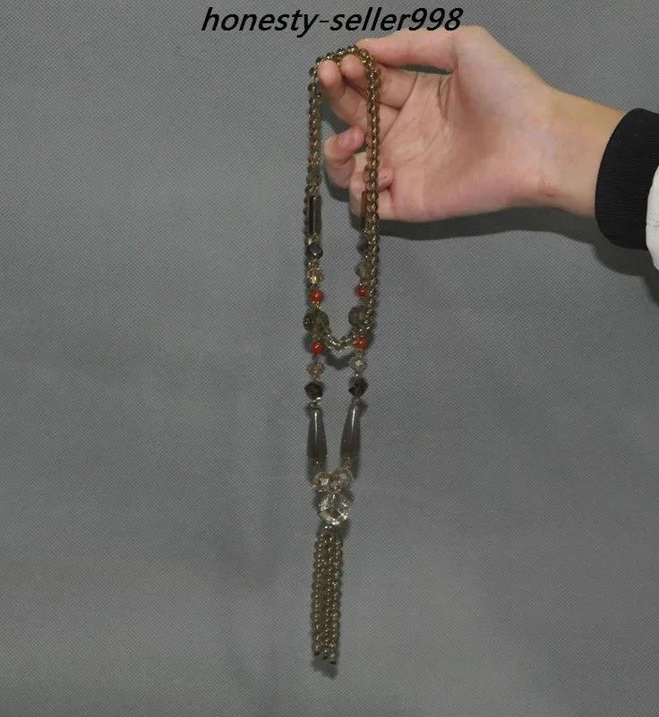 

christmas Rare Chinese 100%Natural Crystal Carving exquisite jewelry bead amulet necklace halloween