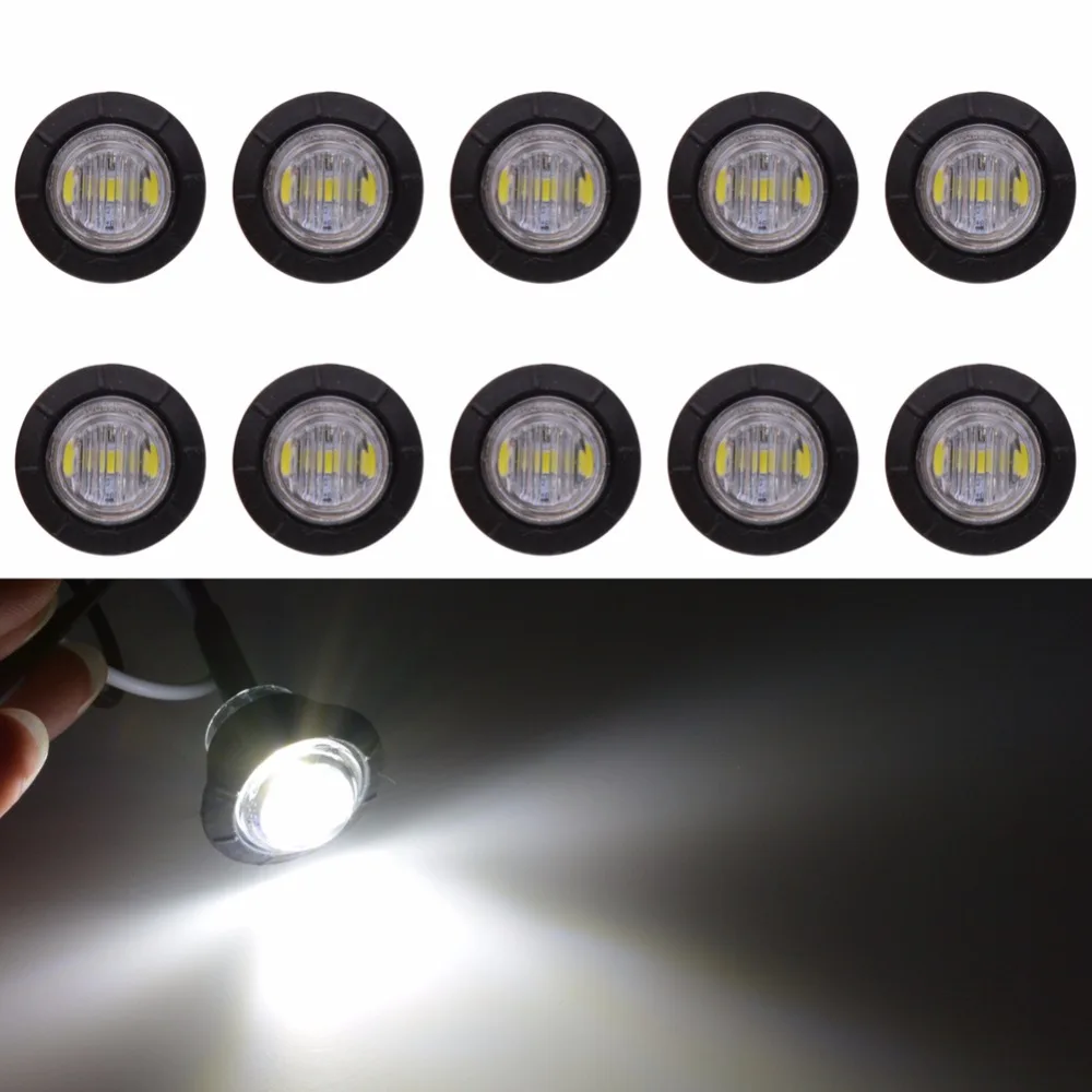 

KaTur 3/4" Round LED Front Rear Side Marker Indicators Light Waterproof Bullet Clearance Marker Light 12V for Car Truck