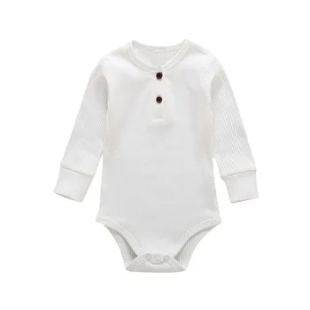 

Hot New Toddler Baby Girls Clothes Basic Pure Color Outfit Long Sleeve Cotton Romper Baby Clothing