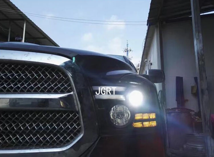 Автомобильные стильные фары 2011 для Dodge Ram DoubleU Angel Eye светодиодный DRL Объектив двойной луч H7 HID Xenon bi xenon объектив