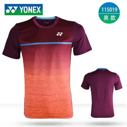 Новинка Yonex мужские футболки для бадминтона дышащие удобные быстросохнущие спортивные футболки с коротким рукавом для фитнеса Lin Dan - Цвет: Темно-серый