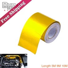 2 дюйма* 5 м отражающая золотую тепловую ленту впускная пленка отражающий тепловой барьер самоклеящийся двигатель термозащита стойкий EX006
