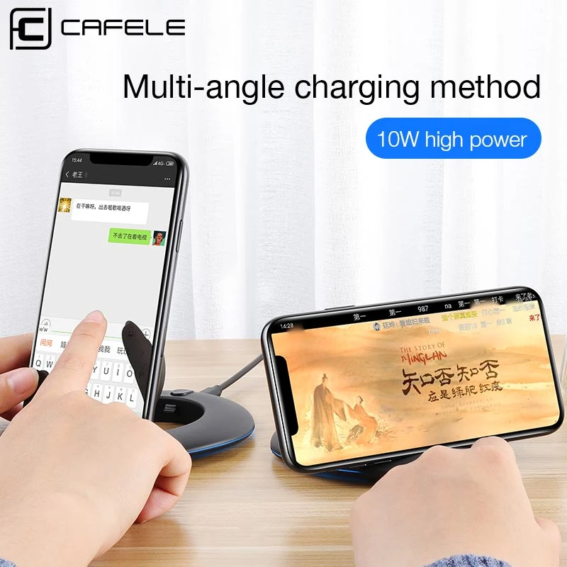 Cafele QC3.0 Беспроводной Зарядное устройство 10 Вт Qi Быстрая Зарядка телефона для iPhone 8