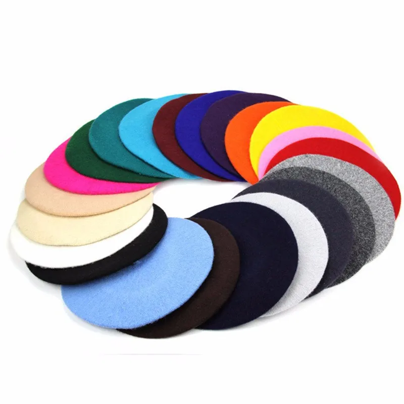 

2018 Solid Color Womens Girls Beret French Vintage Autumn Winter Beanie Hat Cheap thin Wool Hats Female Warm Walking Beret Caps