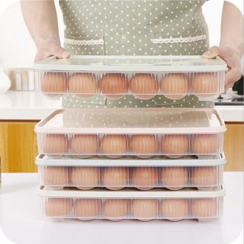 

Hoomall Kitchen Supplies Plastic Egg Container Case Refrigerator Fresh Storage Box Portable Wild Picnic Eggs Organizer Crisper