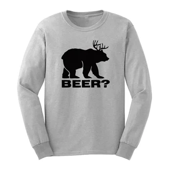 

Loo Show MensPapa Beer Bear Long Sleeve Adult T-Shirts Casual Men Tee