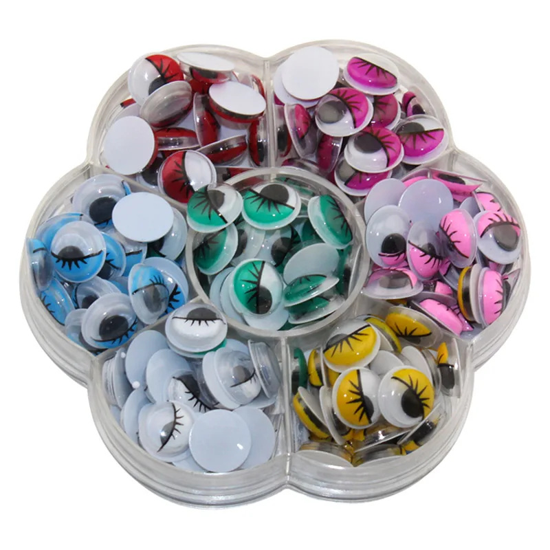 

Not Self-adhesive 12mm Doll Eyes With Colored Eyelashes Of 170PCS Dolls Stuffed Toys For Doll Toy Accessories