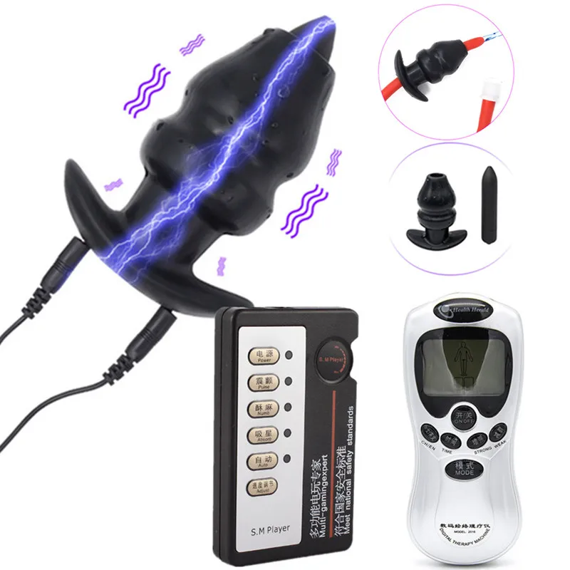 3 Models Electric Shock Toys with Enema Washing Silicone Anal Massager Hollow Anus Dilator Pulse Therapy for Couples I9-248 |